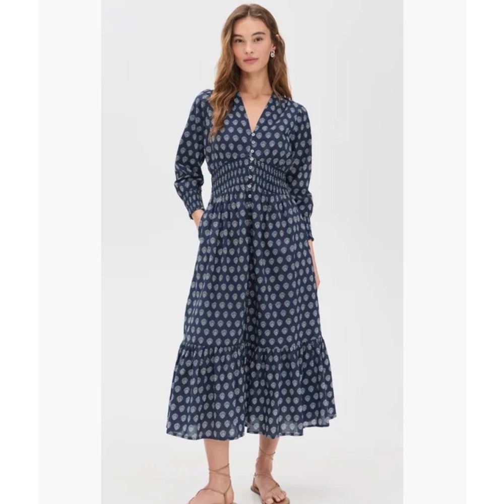 Marea Francesca Dress Navy Blue Mini Meadow Maxi Dress